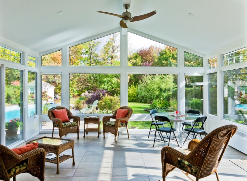 interior of sunroom with furniture